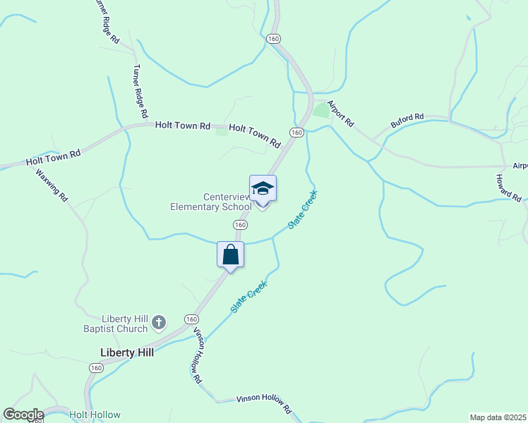 map of restaurants, bars, coffee shops, grocery stores, and more near 2400 Tennessee 160 in Newport