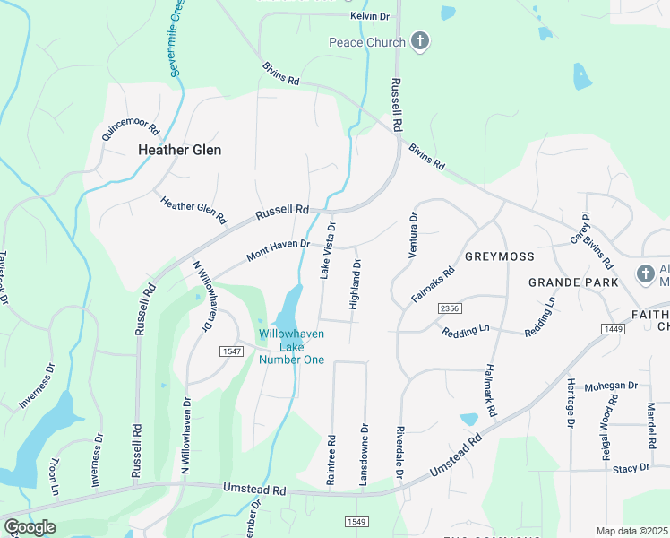 map of restaurants, bars, coffee shops, grocery stores, and more near 5416 Lake Vista Drive in Durham