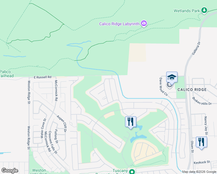 map of restaurants, bars, coffee shops, grocery stores, and more near 1145 Strada Pecei in Henderson