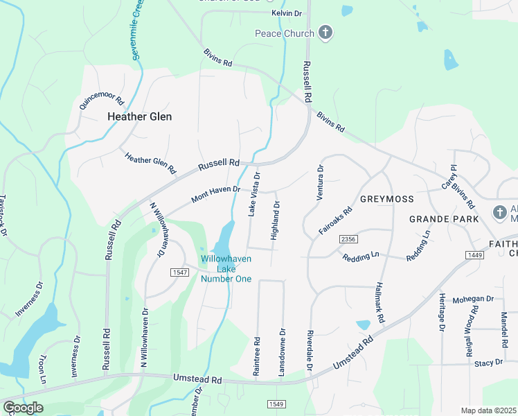 map of restaurants, bars, coffee shops, grocery stores, and more near 5416 Lake Vista Drive in Durham