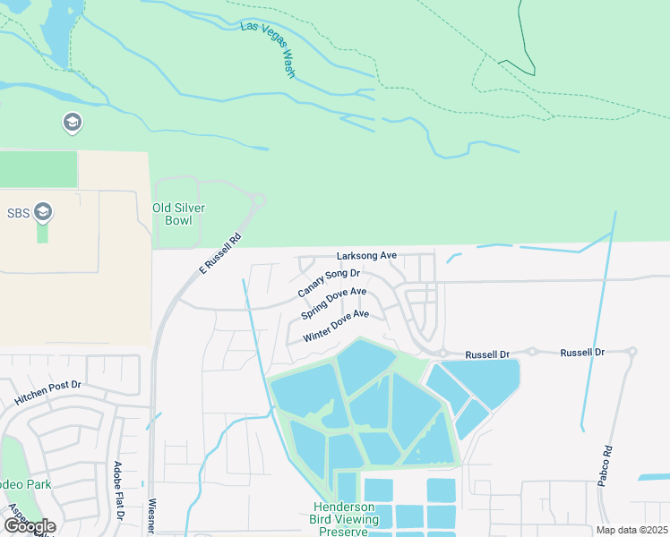 map of restaurants, bars, coffee shops, grocery stores, and more near 6800 East Russell Road in Las Vegas