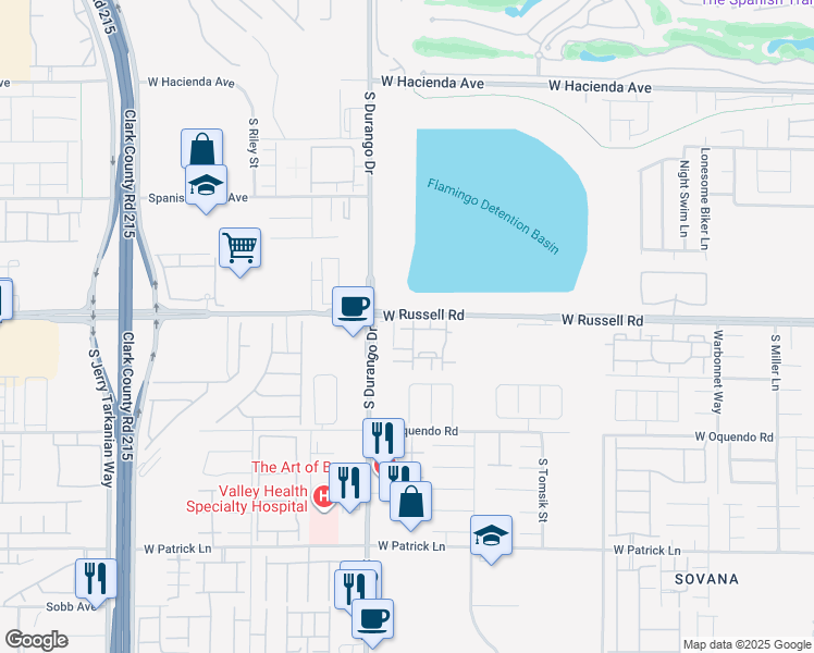 map of restaurants, bars, coffee shops, grocery stores, and more near in Spring Valley