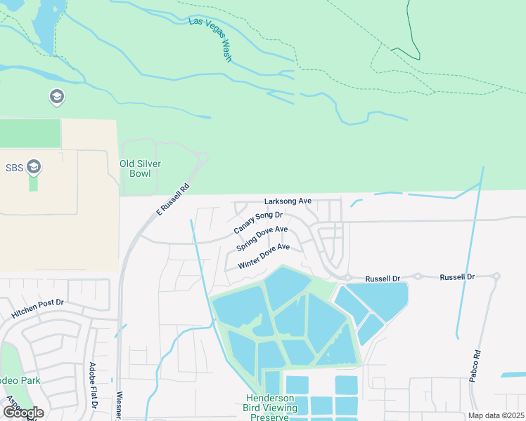 map of restaurants, bars, coffee shops, grocery stores, and more near 6800 East Russell Road in Las Vegas