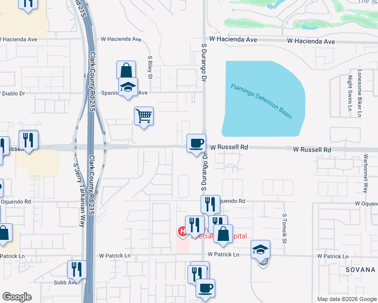 map of restaurants, bars, coffee shops, grocery stores, and more near 5726 WHIMSICAL STREET in Las Vegas