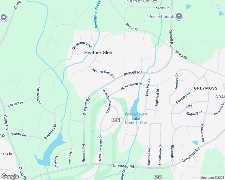 map of restaurants, bars, coffee shops, grocery stores, and more near 2418 Mont Haven Drive in Durham