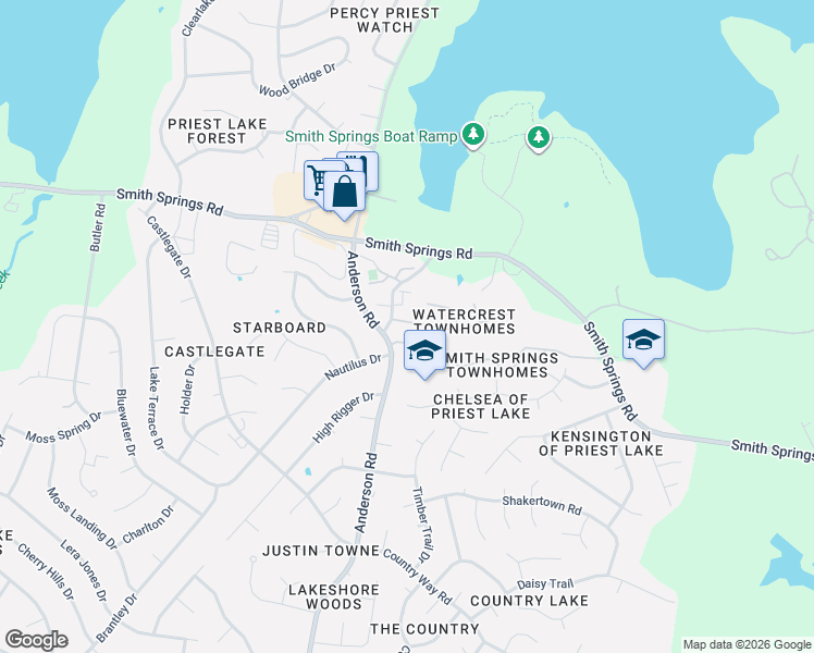 map of restaurants, bars, coffee shops, grocery stores, and more near 3409 Old Anderson Road in Nashville