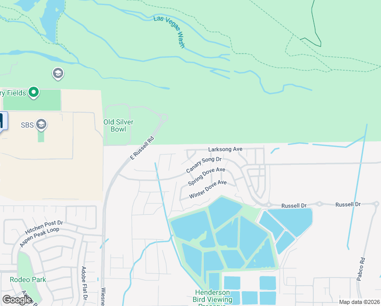 map of restaurants, bars, coffee shops, grocery stores, and more near 6800 East Russell Road in Las Vegas