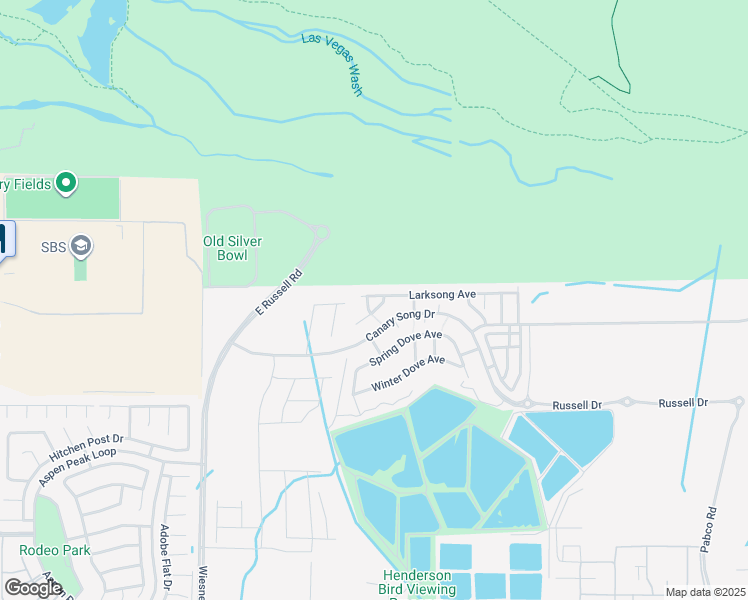 map of restaurants, bars, coffee shops, grocery stores, and more near 6800 East Russell Road in Las Vegas