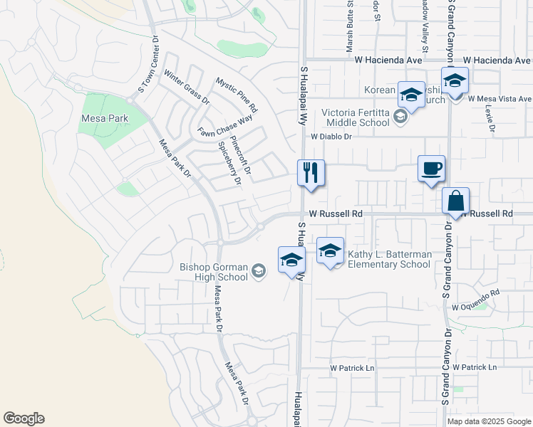 map of restaurants, bars, coffee shops, grocery stores, and more near 10313 Aragon Crown Road in Las Vegas