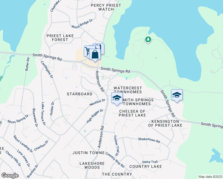 map of restaurants, bars, coffee shops, grocery stores, and more near 3409 Old Anderson Road in Antioch