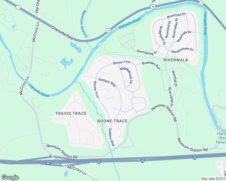 map of restaurants, bars, coffee shops, grocery stores, and more near 8152 Settlers Way in Nashville