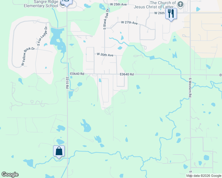 map of restaurants, bars, coffee shops, grocery stores, and more near 3228 South Saddle Rock Road in Stillwater