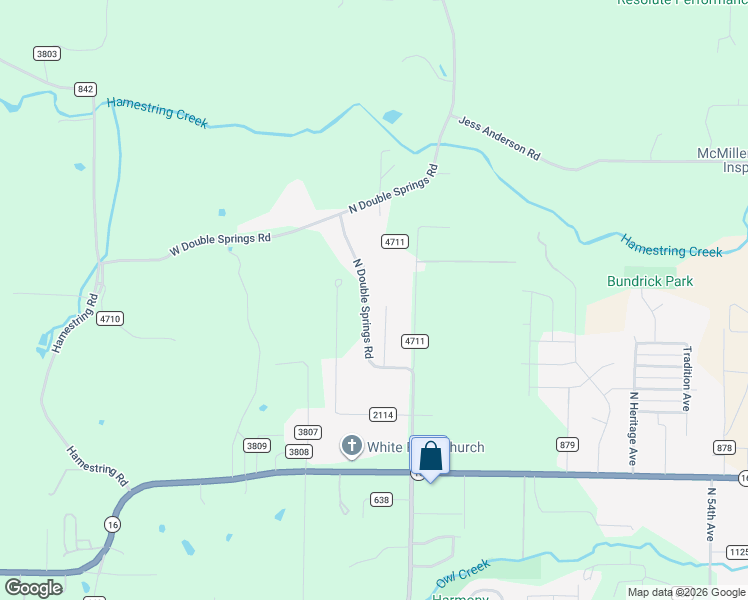 map of restaurants, bars, coffee shops, grocery stores, and more near 1646 North Double Springs Road in Fayetteville