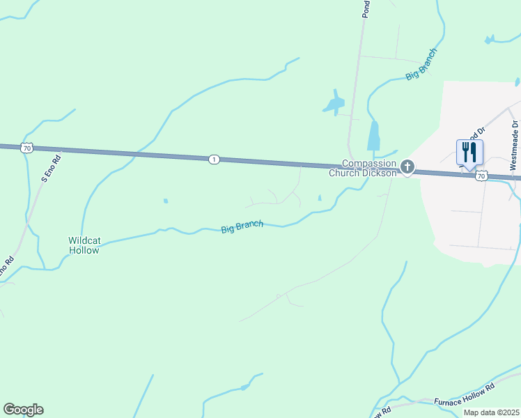 map of restaurants, bars, coffee shops, grocery stores, and more near 115 West Dell Road in Dickson