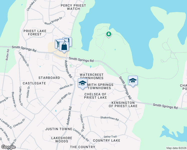 map of restaurants, bars, coffee shops, grocery stores, and more near 3405 Old Anderson Road in Nashville