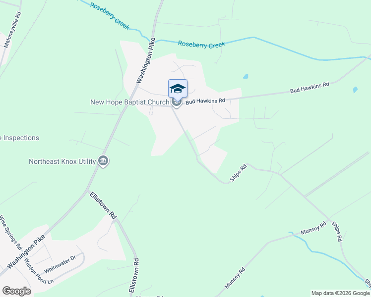 map of restaurants, bars, coffee shops, grocery stores, and more near 5109 Shipe Road in Corryton