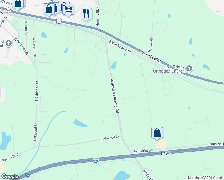 map of restaurants, bars, coffee shops, grocery stores, and more near 514 State Road 1144 in Mebane