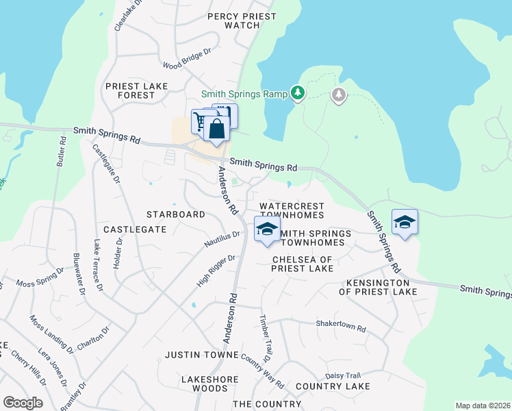 map of restaurants, bars, coffee shops, grocery stores, and more near 3409 Old Anderson Road in Nashville