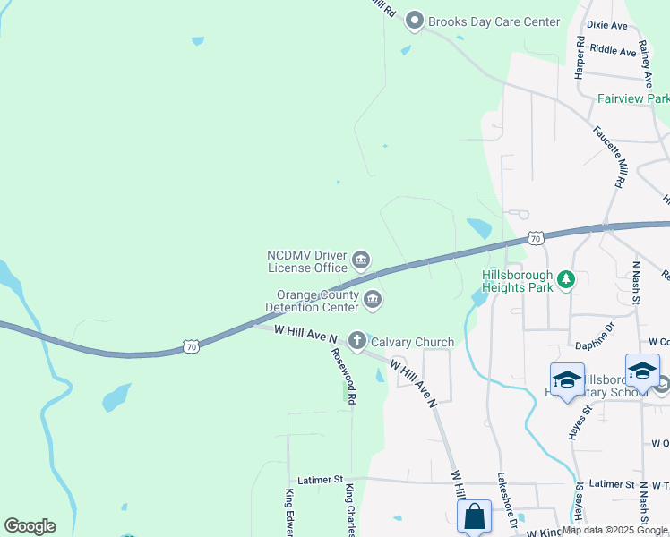 map of restaurants, bars, coffee shops, grocery stores, and more near 1219 U.S. 70 in Hillsborough