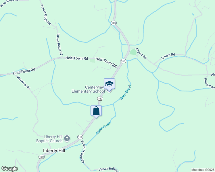 map of restaurants, bars, coffee shops, grocery stores, and more near 2400 Tennessee 160 in Newport