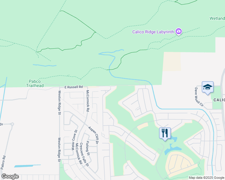 map of restaurants, bars, coffee shops, grocery stores, and more near 1176 Via Della Costrella in Henderson