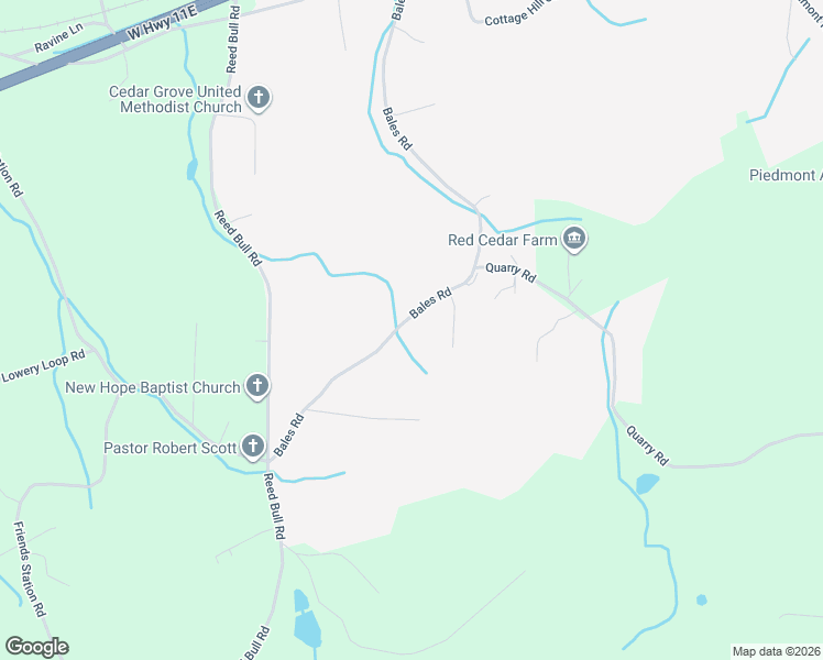 map of restaurants, bars, coffee shops, grocery stores, and more near 1048 Bales Road in New Market