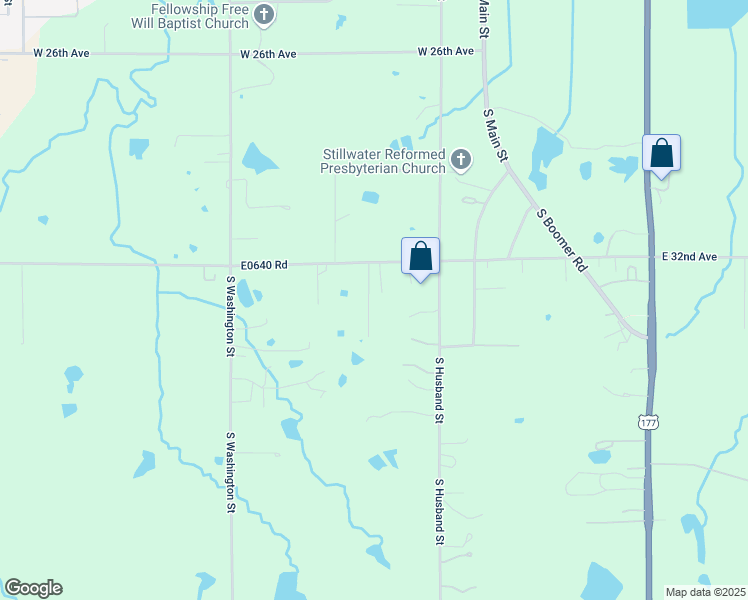 map of restaurants, bars, coffee shops, grocery stores, and more near 3309 South West Street in Stillwater