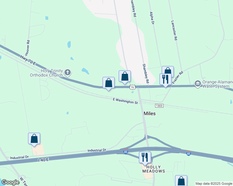 map of restaurants, bars, coffee shops, grocery stores, and more near 6414 U.S. 70 in Mebane