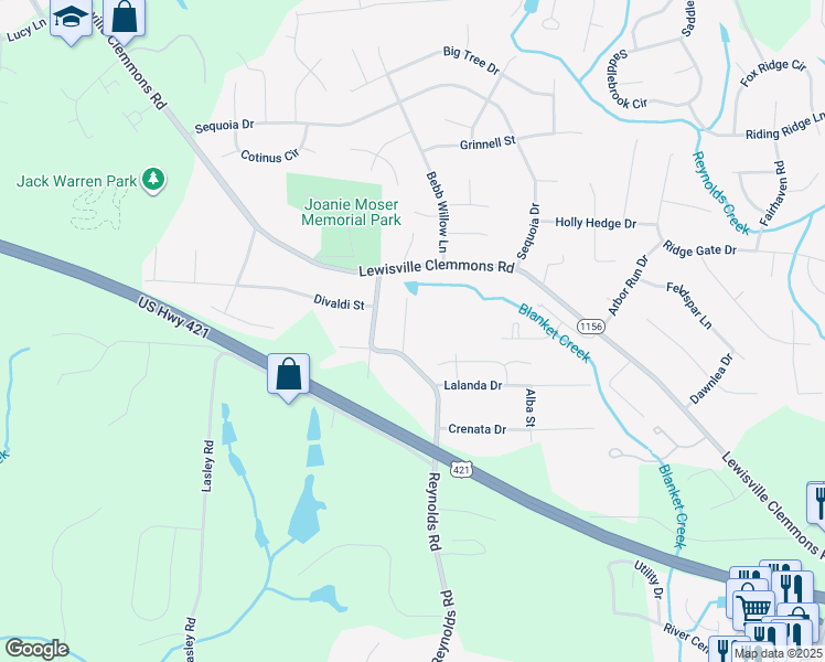 map of restaurants, bars, coffee shops, grocery stores, and more near 765 Manarda Circle in Lewisville