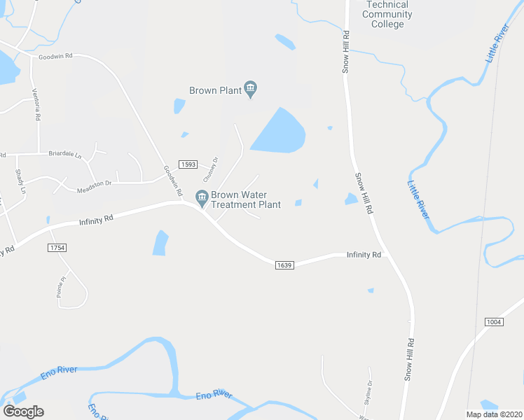 map of restaurants, bars, coffee shops, grocery stores, and more near 1719 Brewington Place in Durham