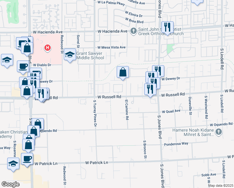 map of restaurants, bars, coffee shops, grocery stores, and more near 6365 Black Swan Lane in Las Vegas