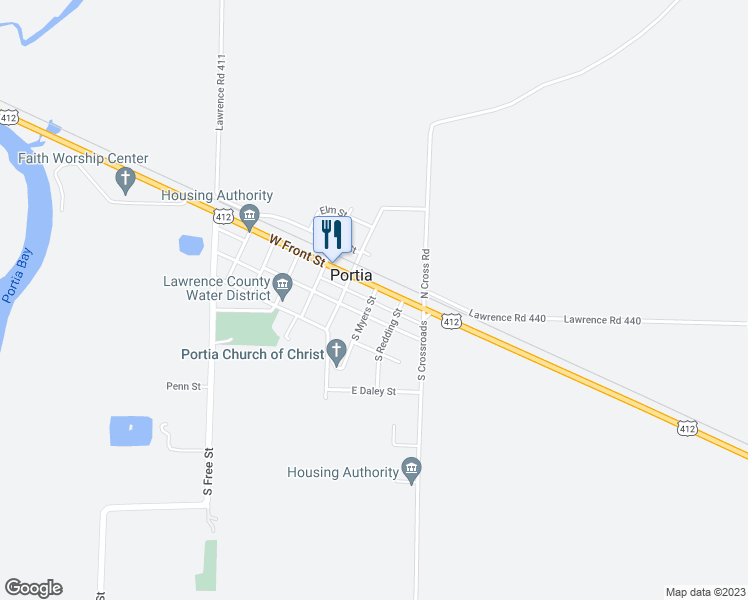 map of restaurants, bars, coffee shops, grocery stores, and more near in Portia