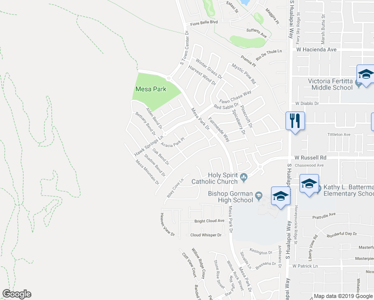 map of restaurants, bars, coffee shops, grocery stores, and more near 10585 Tranquil Glade Lane in Las Vegas