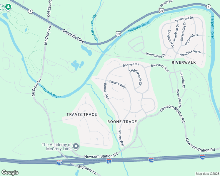 map of restaurants, bars, coffee shops, grocery stores, and more near 7972 Boone Trce in Nashville