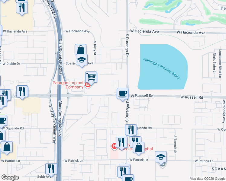 map of restaurants, bars, coffee shops, grocery stores, and more near 5704 Mia Skye Street in Las Vegas
