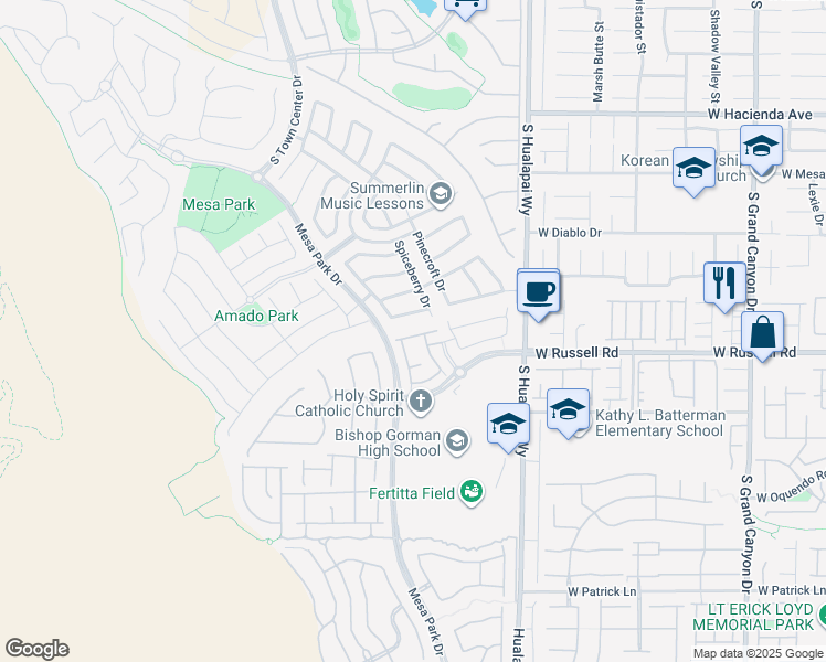 map of restaurants, bars, coffee shops, grocery stores, and more near 10362 Addie de Mar Lane in Las Vegas