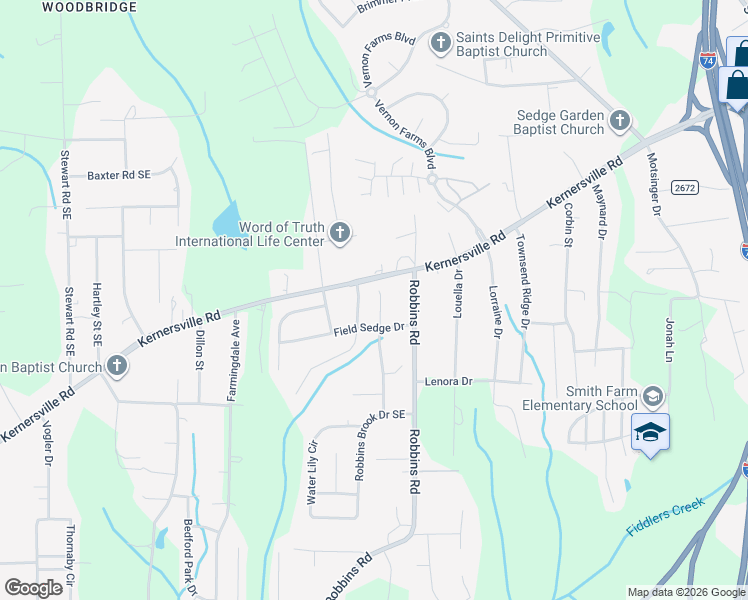 map of restaurants, bars, coffee shops, grocery stores, and more near 127 Forest Glade Road in Winston-Salem
