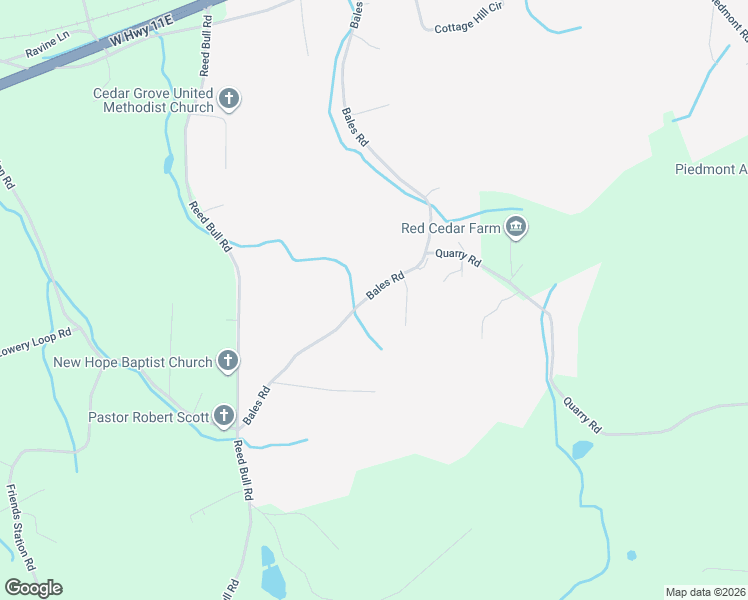 map of restaurants, bars, coffee shops, grocery stores, and more near 1048 Bales Road in New Market
