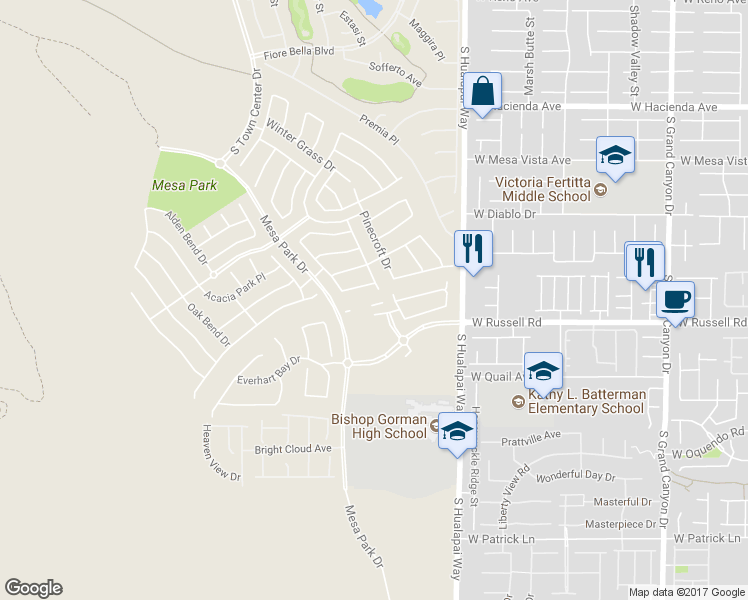 map of restaurants, bars, coffee shops, grocery stores, and more near 10332 Addie de Mar Lane in Las Vegas