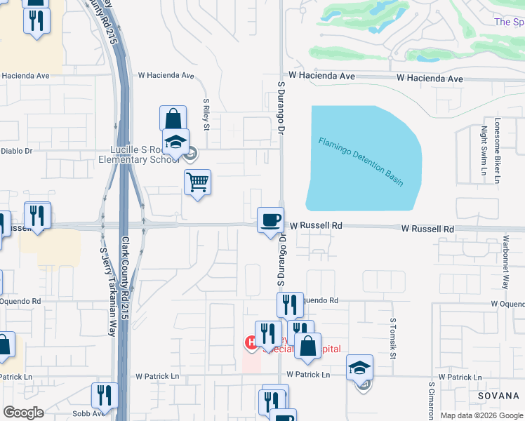 map of restaurants, bars, coffee shops, grocery stores, and more near 5704 Mia Skye Street in Las Vegas