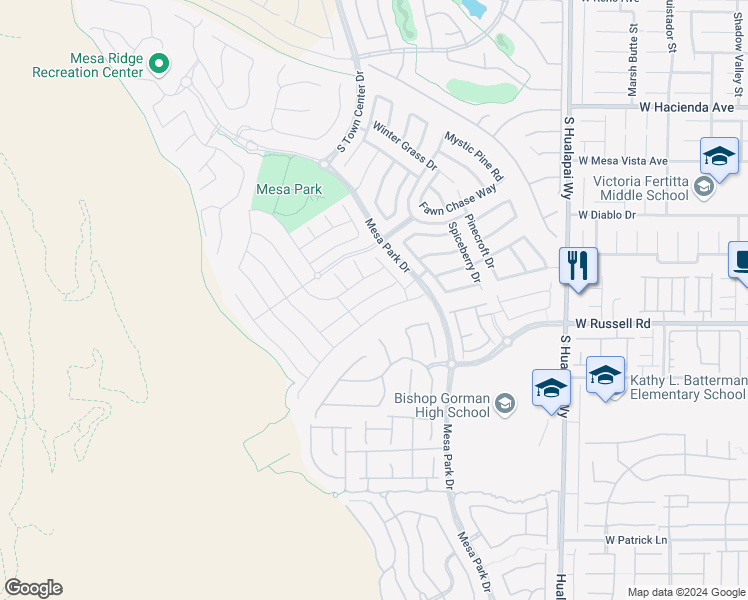 map of restaurants, bars, coffee shops, grocery stores, and more near 10561 Tranquil Glade Lane in Las Vegas