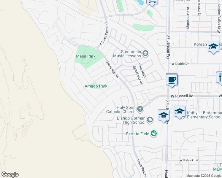 map of restaurants, bars, coffee shops, grocery stores, and more near 10561 Tranquil Glade Lane in Las Vegas