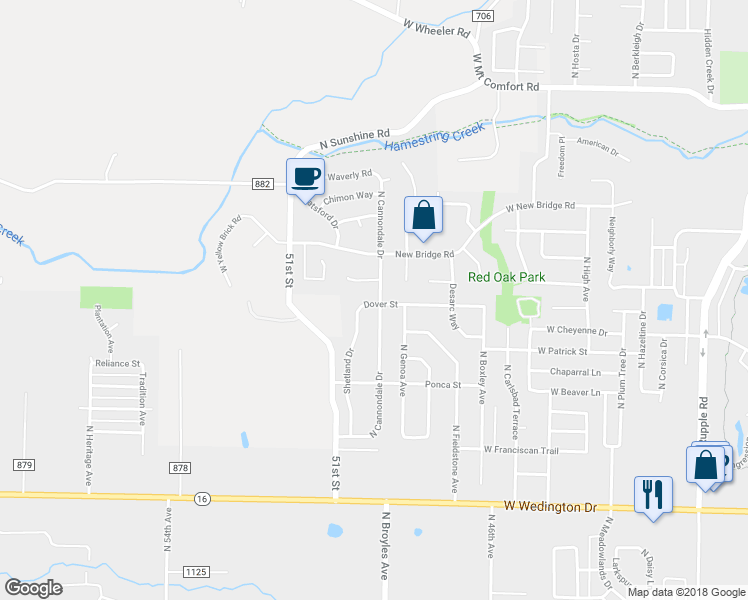 map of restaurants, bars, coffee shops, grocery stores, and more near 4956 Dover Street in Fayetteville