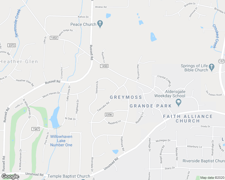 map of restaurants, bars, coffee shops, grocery stores, and more near 5411 Fairoaks Road in Durham
