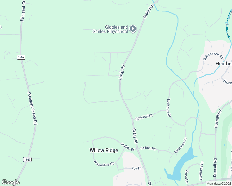 map of restaurants, bars, coffee shops, grocery stores, and more near 5805 Craig Road in Durham