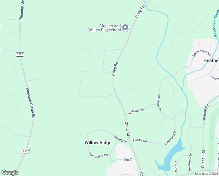 map of restaurants, bars, coffee shops, grocery stores, and more near 5805 Craig Road in Durham