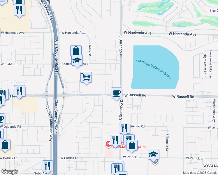 map of restaurants, bars, coffee shops, grocery stores, and more near 5656 Spellbinding Street in Las Vegas