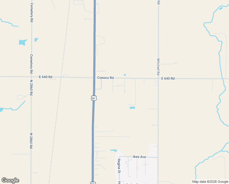 map of restaurants, bars, coffee shops, grocery stores, and more near 6099 Madison Street in Hennessey