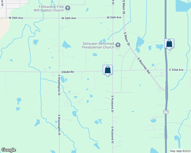 map of restaurants, bars, coffee shops, grocery stores, and more near 3309 South West Street in Stillwater