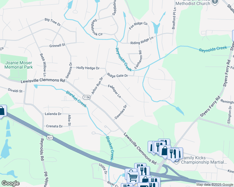 map of restaurants, bars, coffee shops, grocery stores, and more near 1063 Feldspar Lane in Lewisville